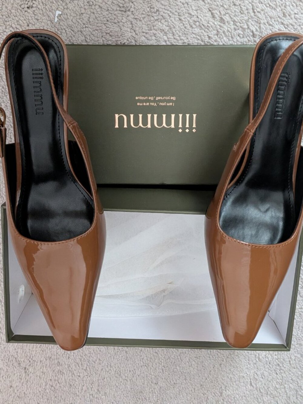 NWT Iiimmu Closed Toe Slingback Stiletto Heels